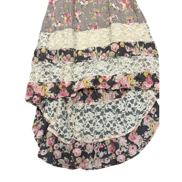 American Rag Floral Lace High Low Dress Cottagecore Boho Cotton Fit flare sz S - Picture 5 of 12